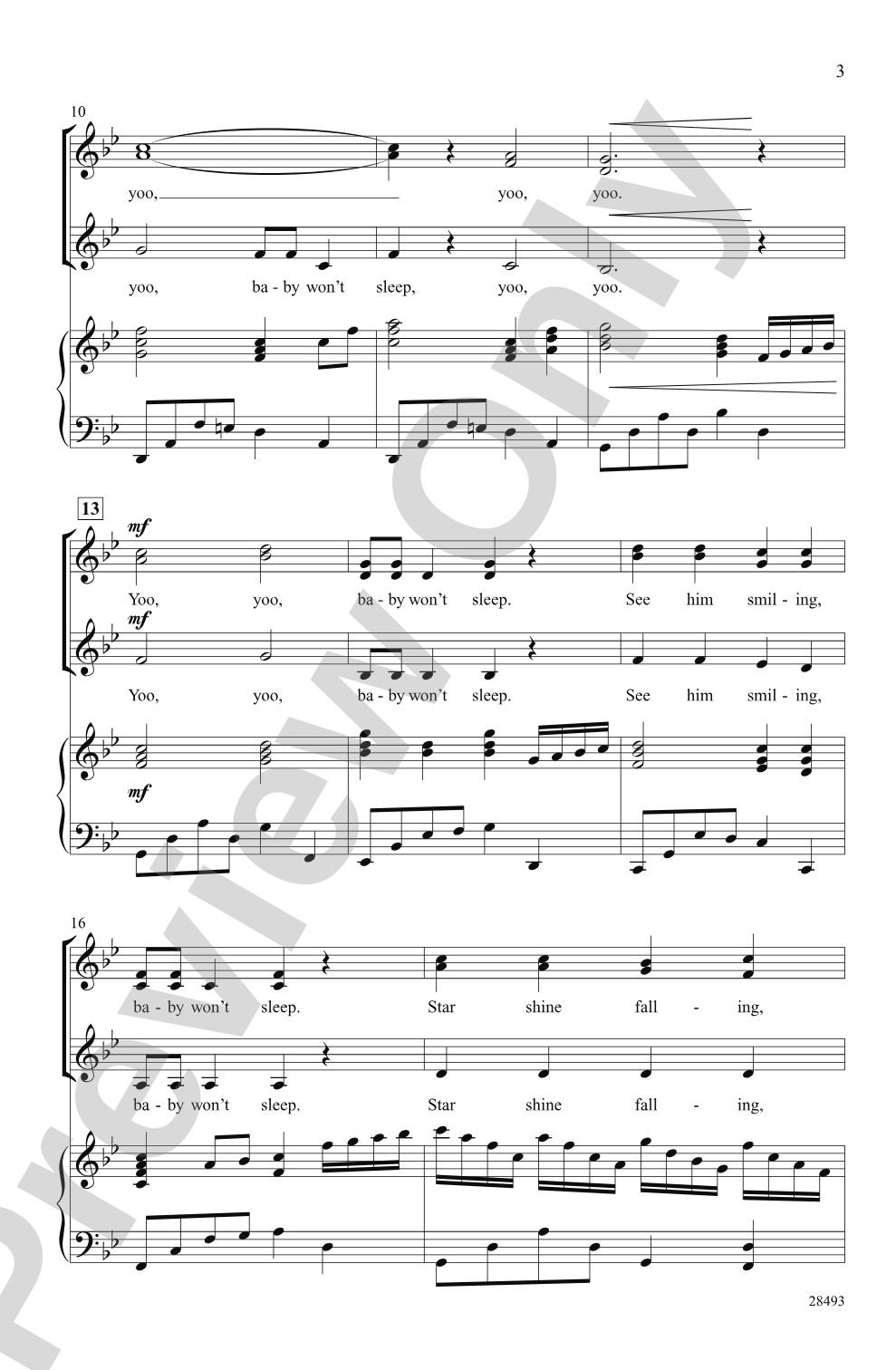 Yoo, Yoo (Baby Won't Sleep): SSA Choral Octavo