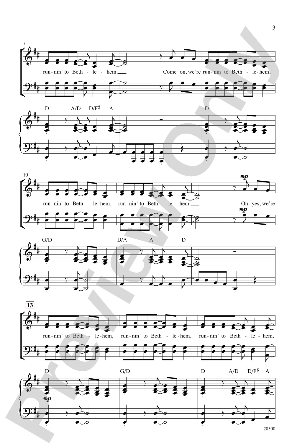 Runnin' to Bethlehem: SATB Choral Octavo