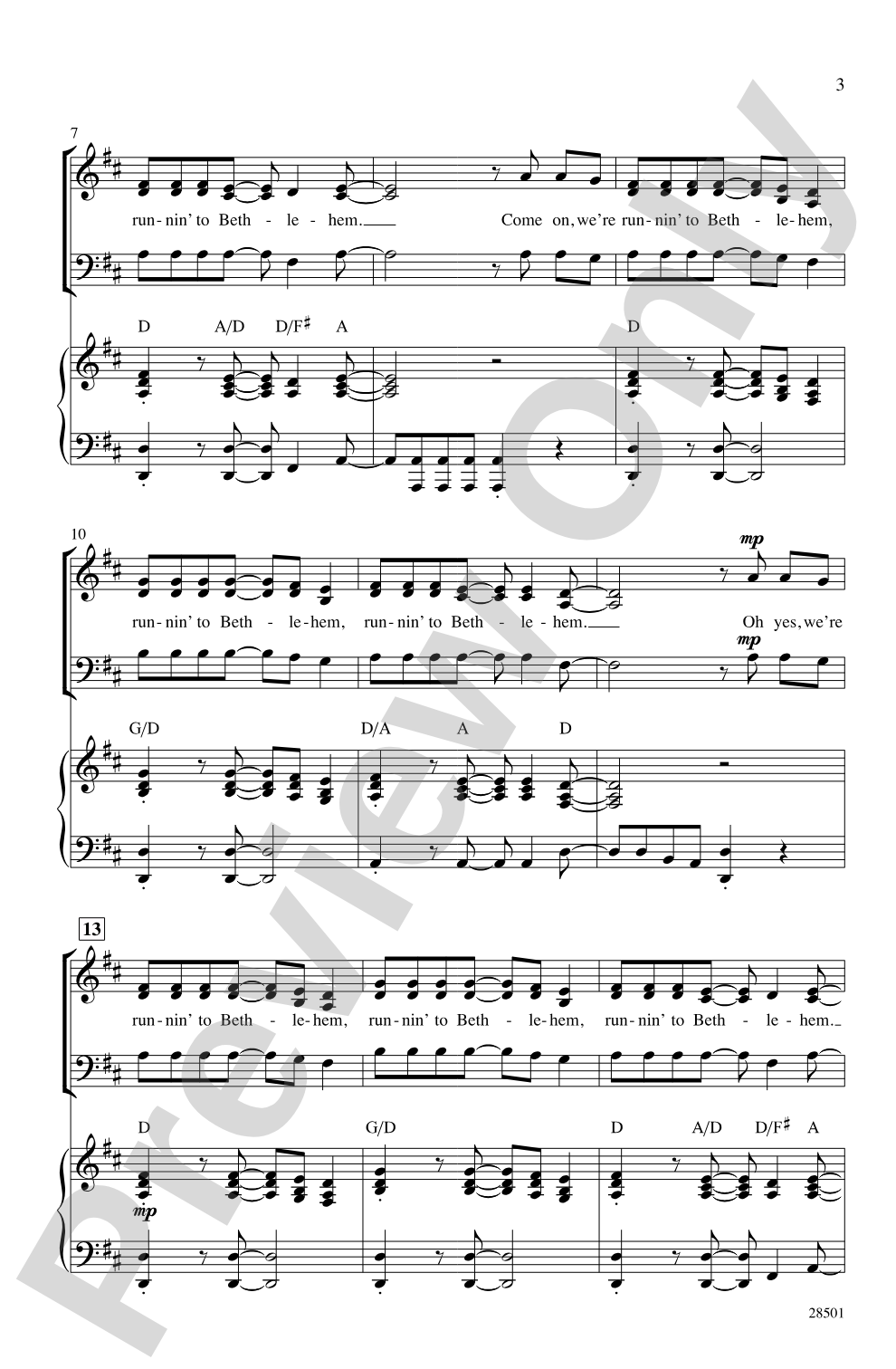 Runnin' to Bethlehem: 3-Part Mixed Choral Octavo