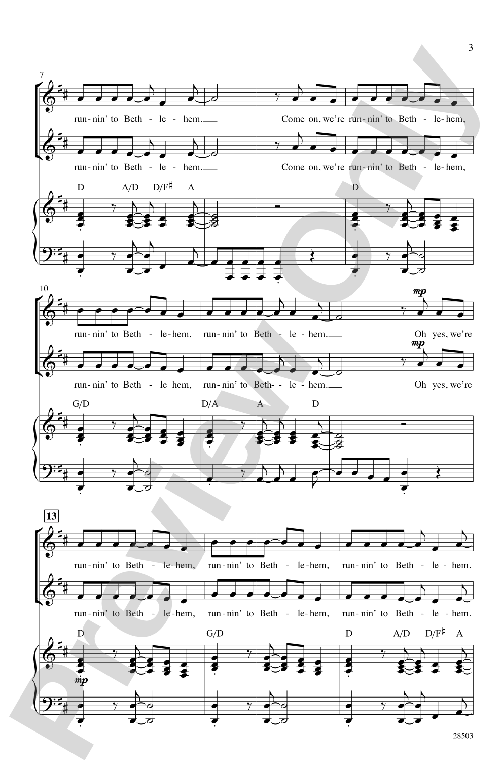 Runnin' to Bethlehem: 2-Part Choral Octavo