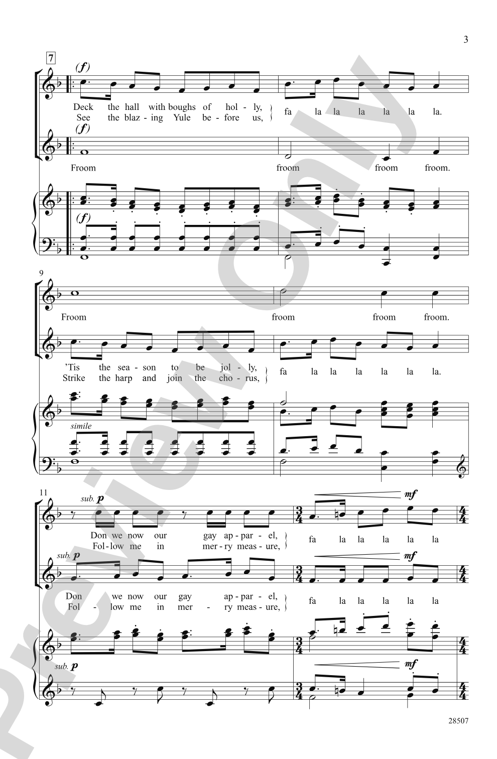 Deck the Hall: 2-Part Choral Octavo