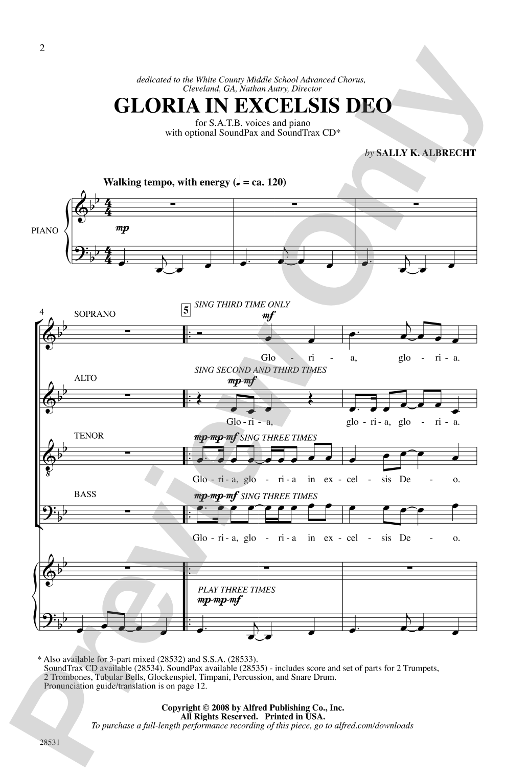 Gloria in Excelsis Deo: SATB Choral Octavo