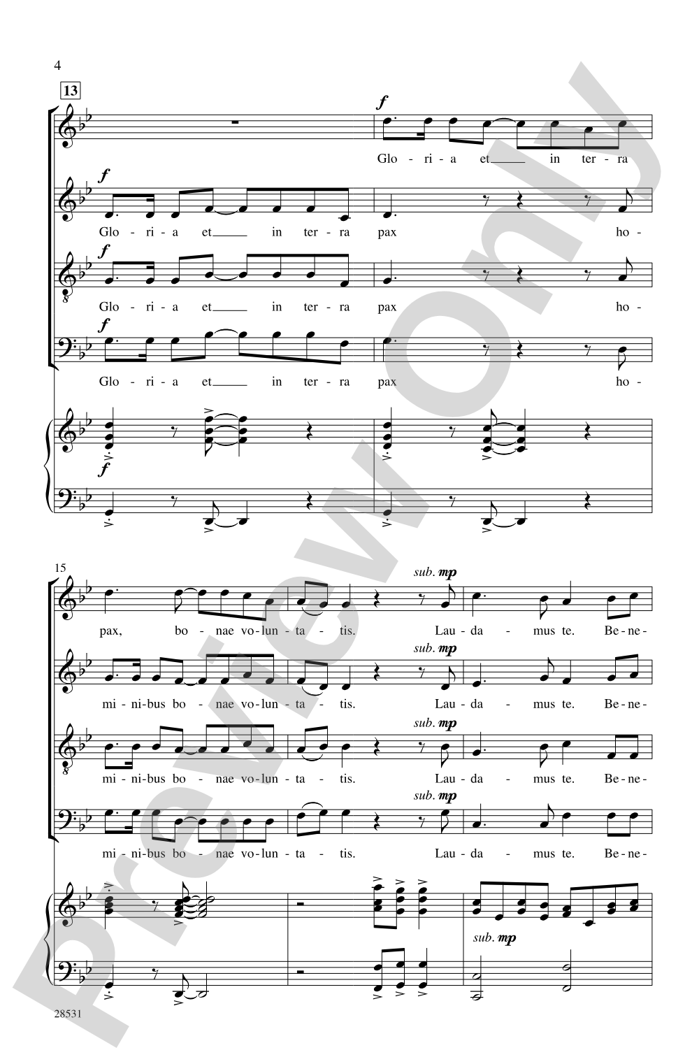 Gloria in Excelsis Deo: SATB Choral Octavo