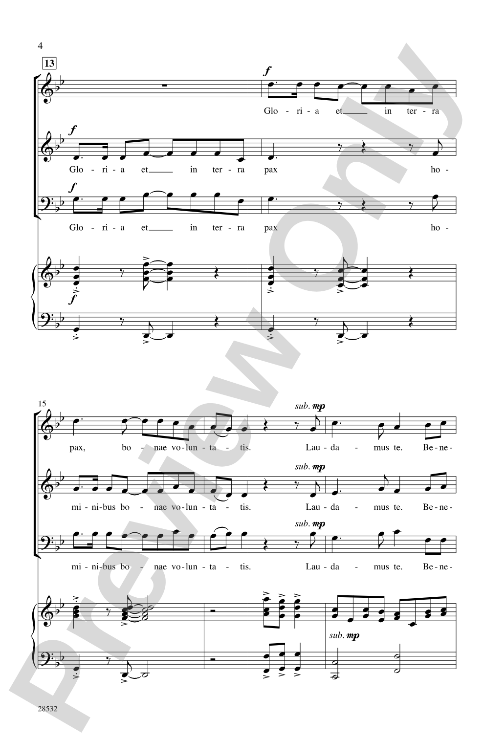 Gloria in Excelsis Deo: 3-Part Mixed Choral Octavo
