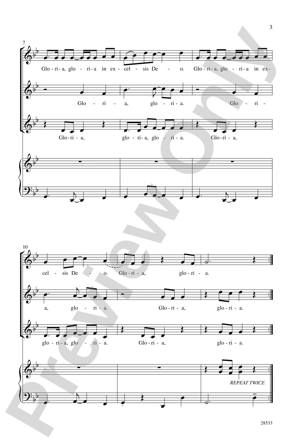 Gloria in Excelsis Deo: SSA Choral Octavo