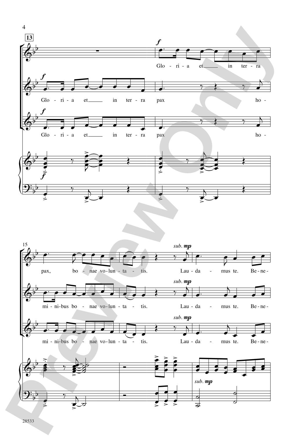 Gloria in Excelsis Deo: SSA Choral Octavo