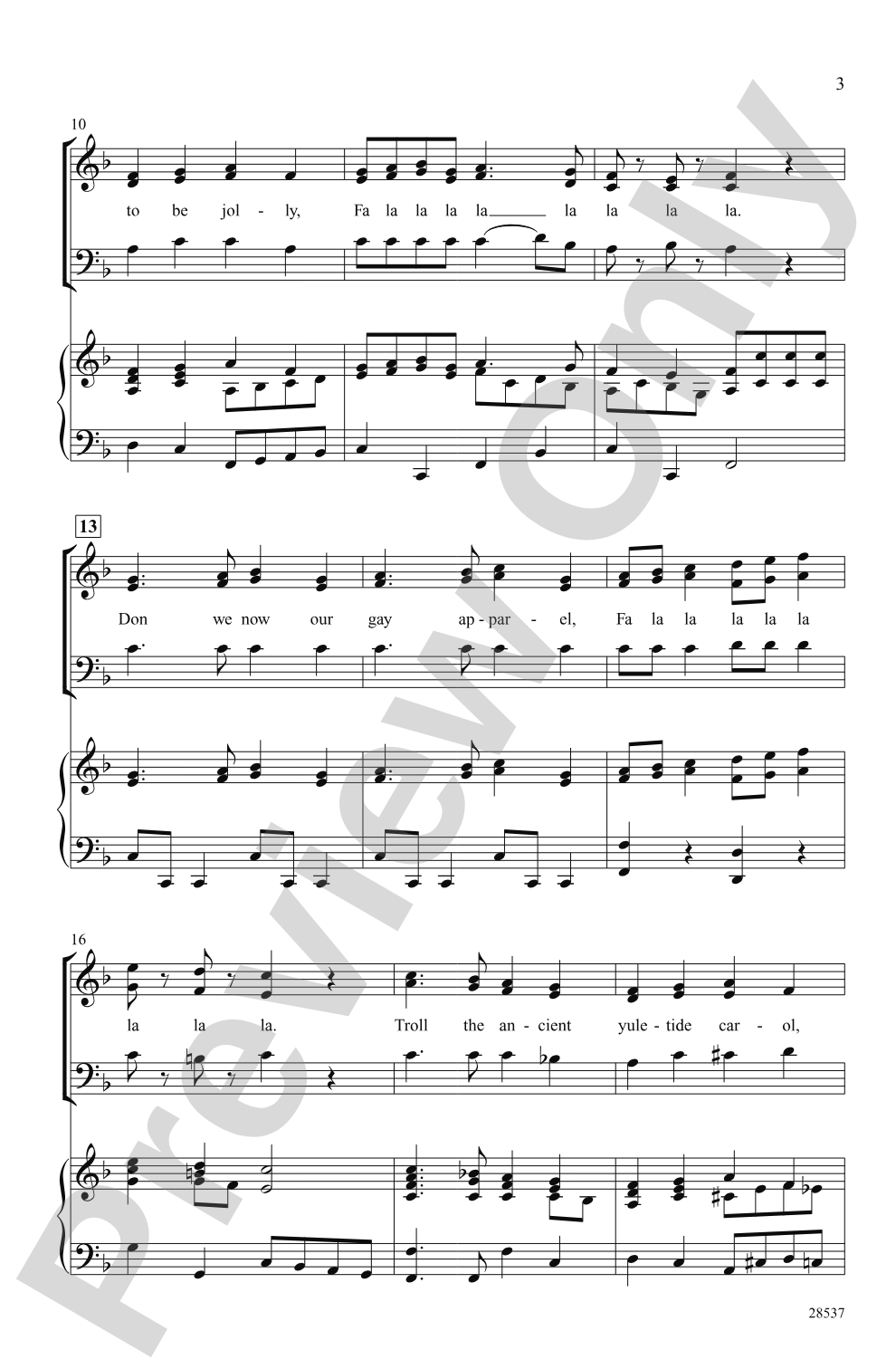 Various Themes on "Fa-La-La": SAB Choral Octavo