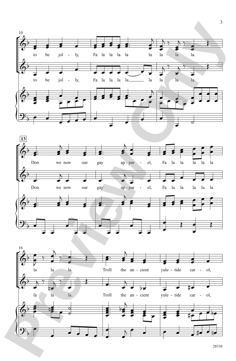 Various Themes on "Fa-La-La": SSA Choral Octavo