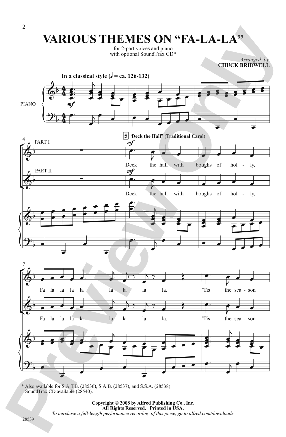 Various Themes on "Fa-La-La": 2-Part Choral Octavo