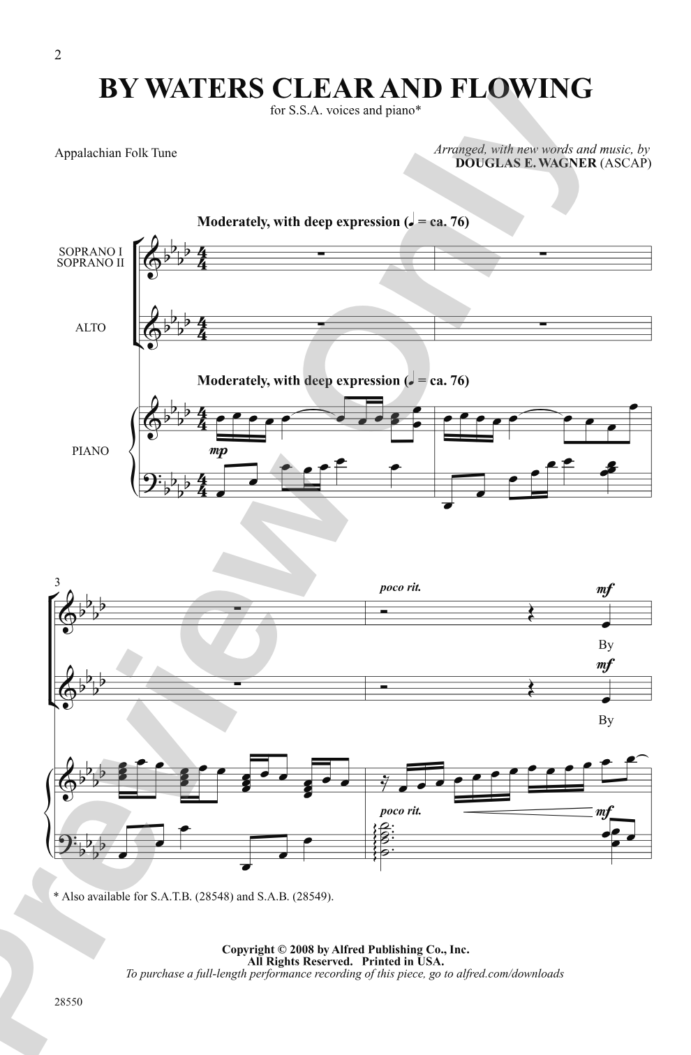 By Waters Clear and Flowing: SSA Choral Octavo