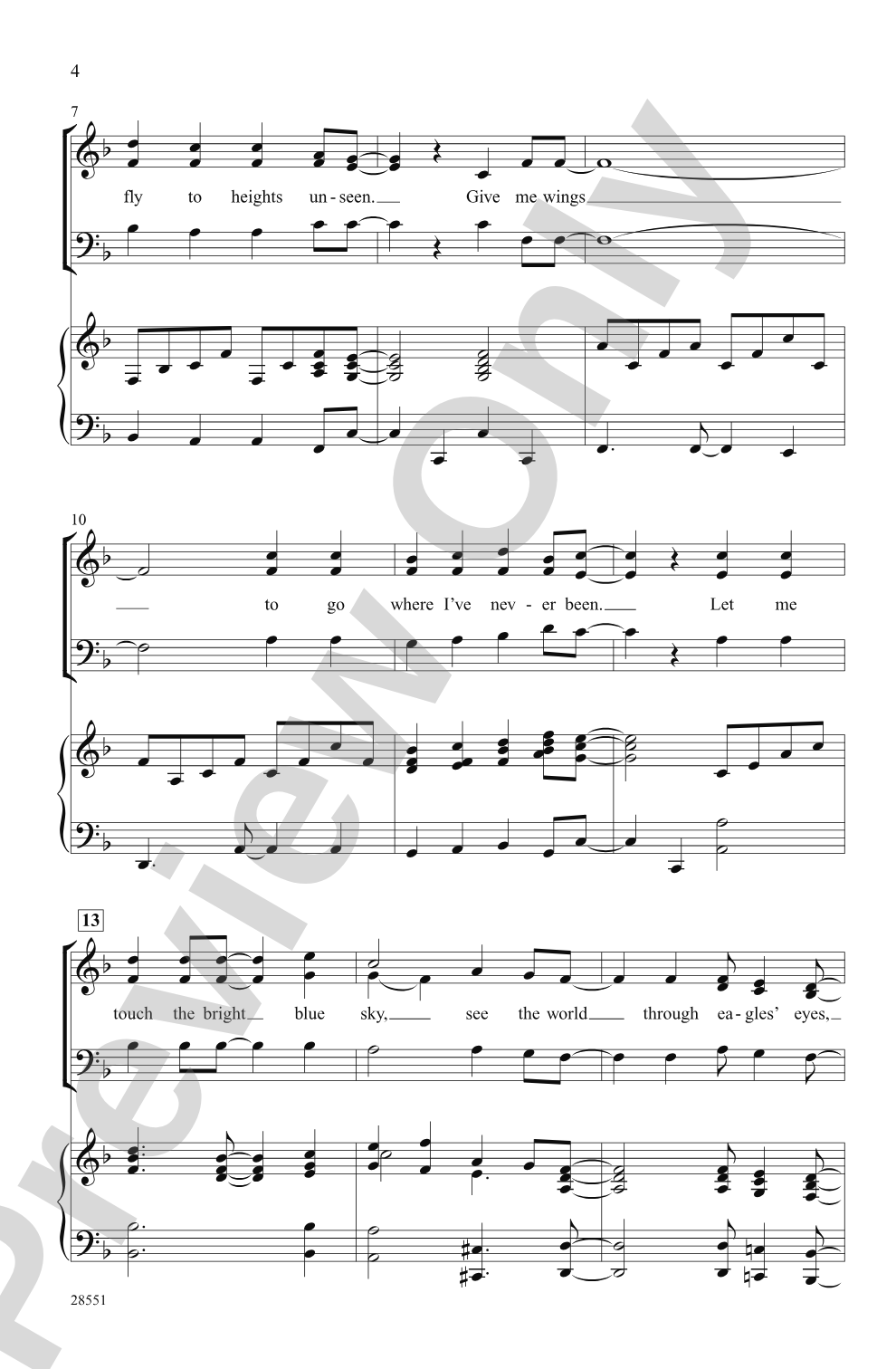Give Me Wings: 3-Part Mixed Choral Octavo
