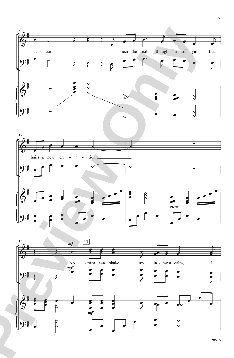 How Can I Keep from Singing?: SATB Choral Octavo