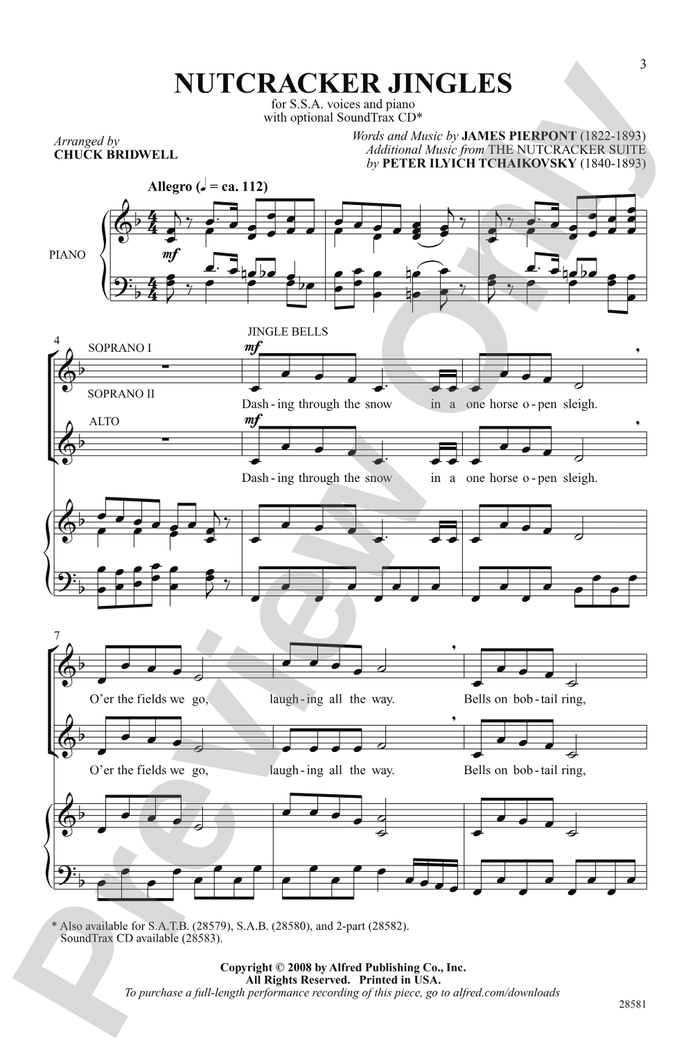 Nutcracker Jingles: SSA Choral Octavo