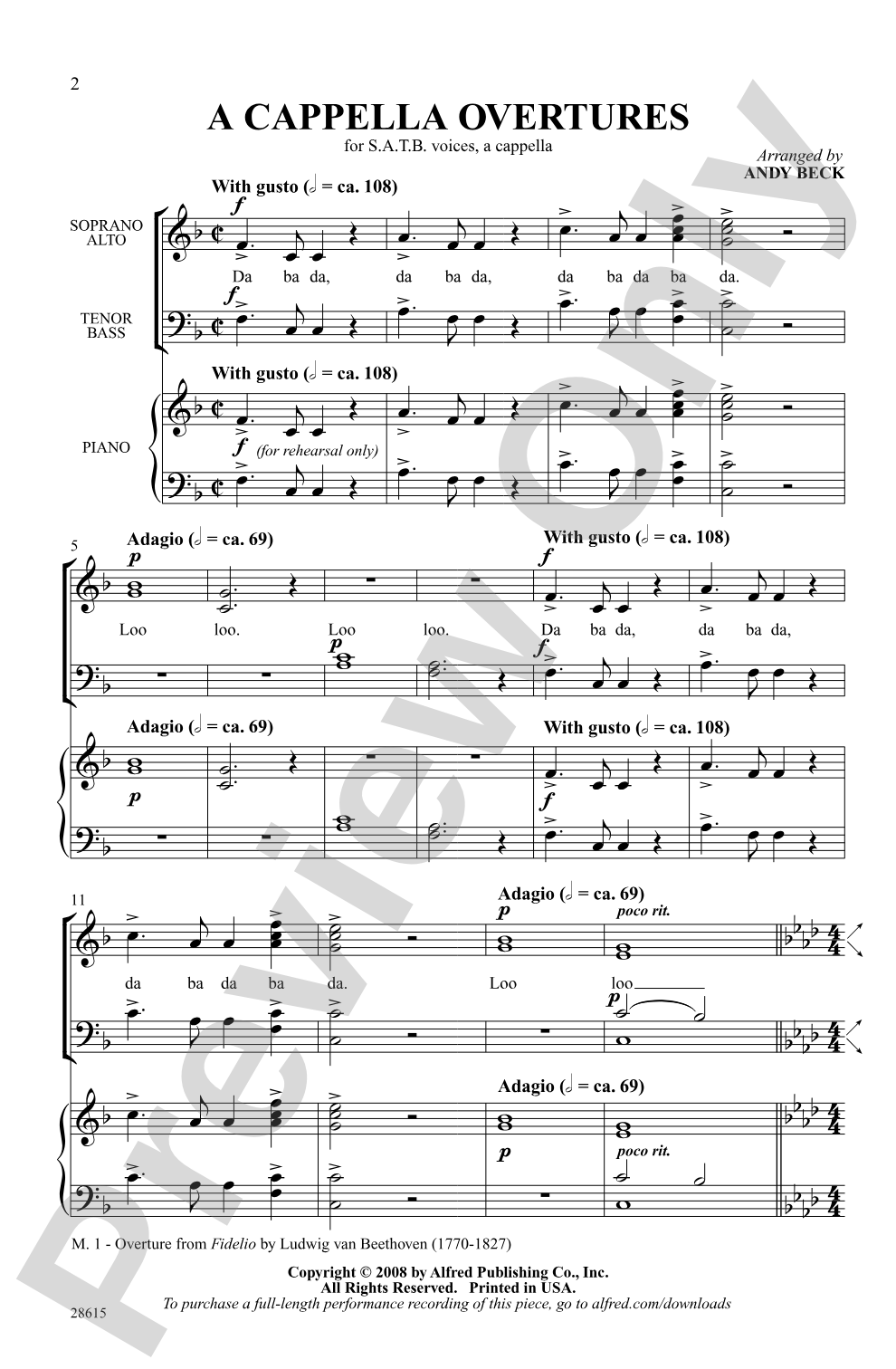 A Cappella Overtures: SATB, <i>a cappella</i> Choral Octavo