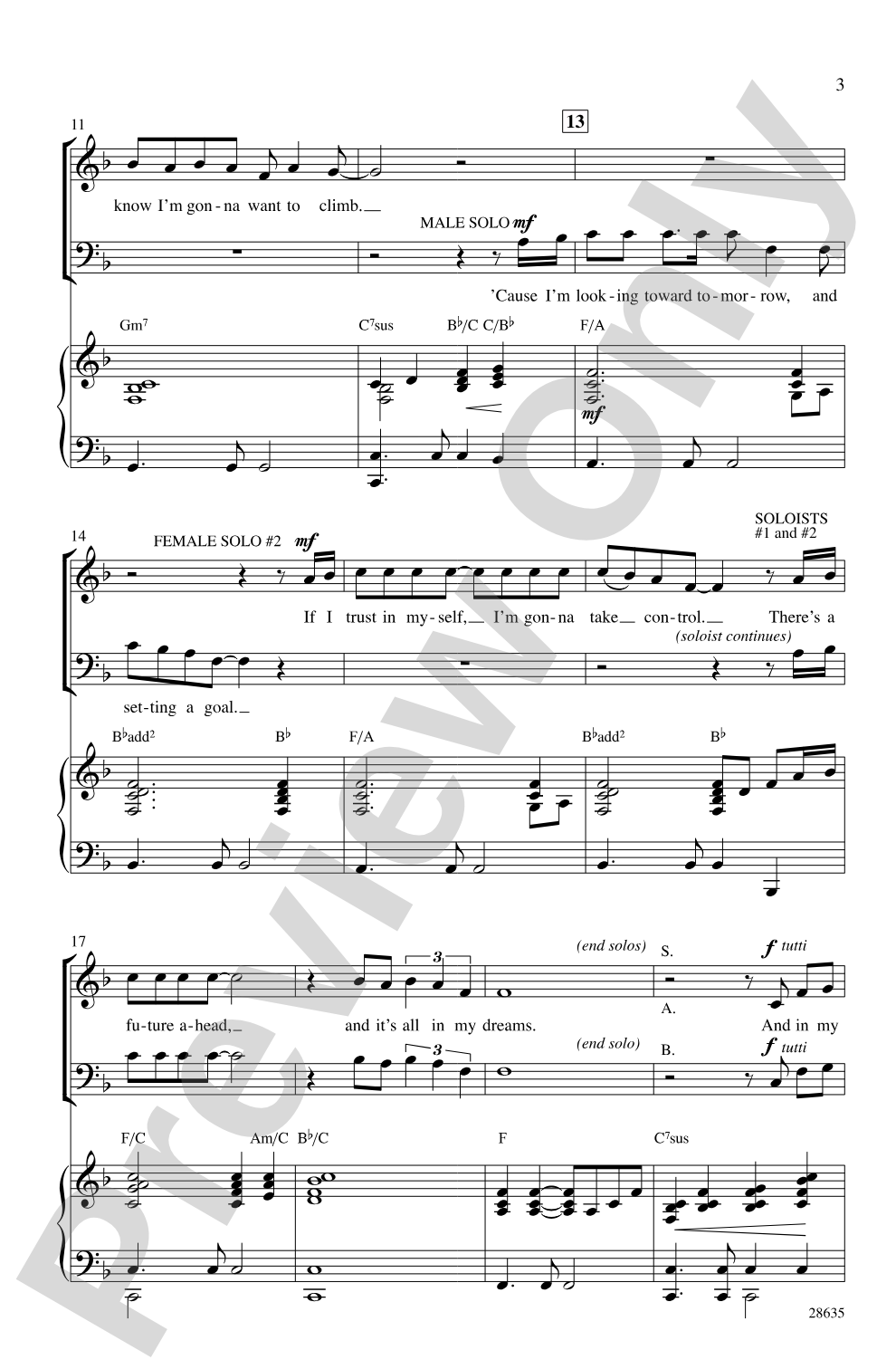 In My Dreams: SAB Choral Octavo