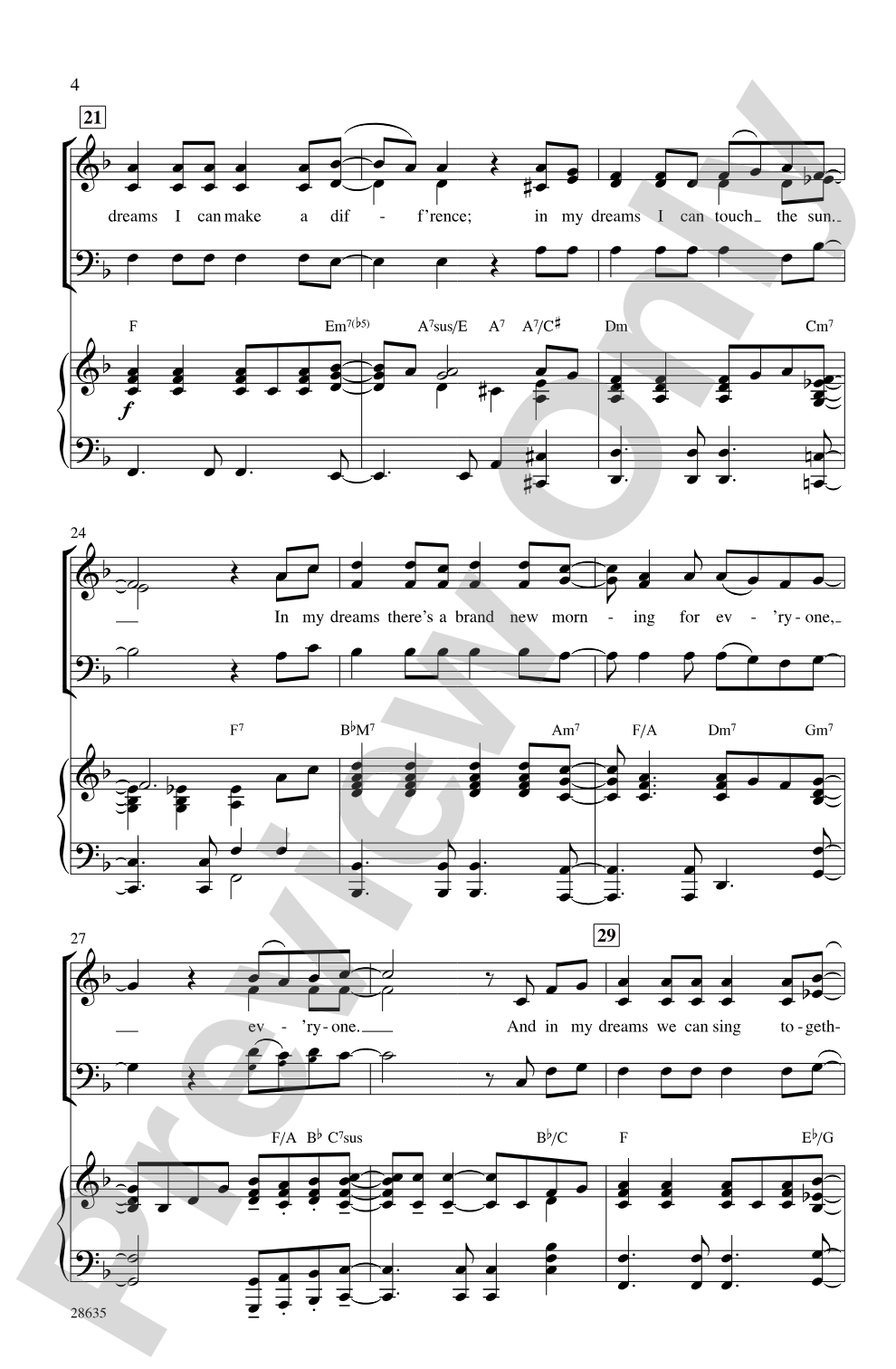 In My Dreams: SAB Choral Octavo