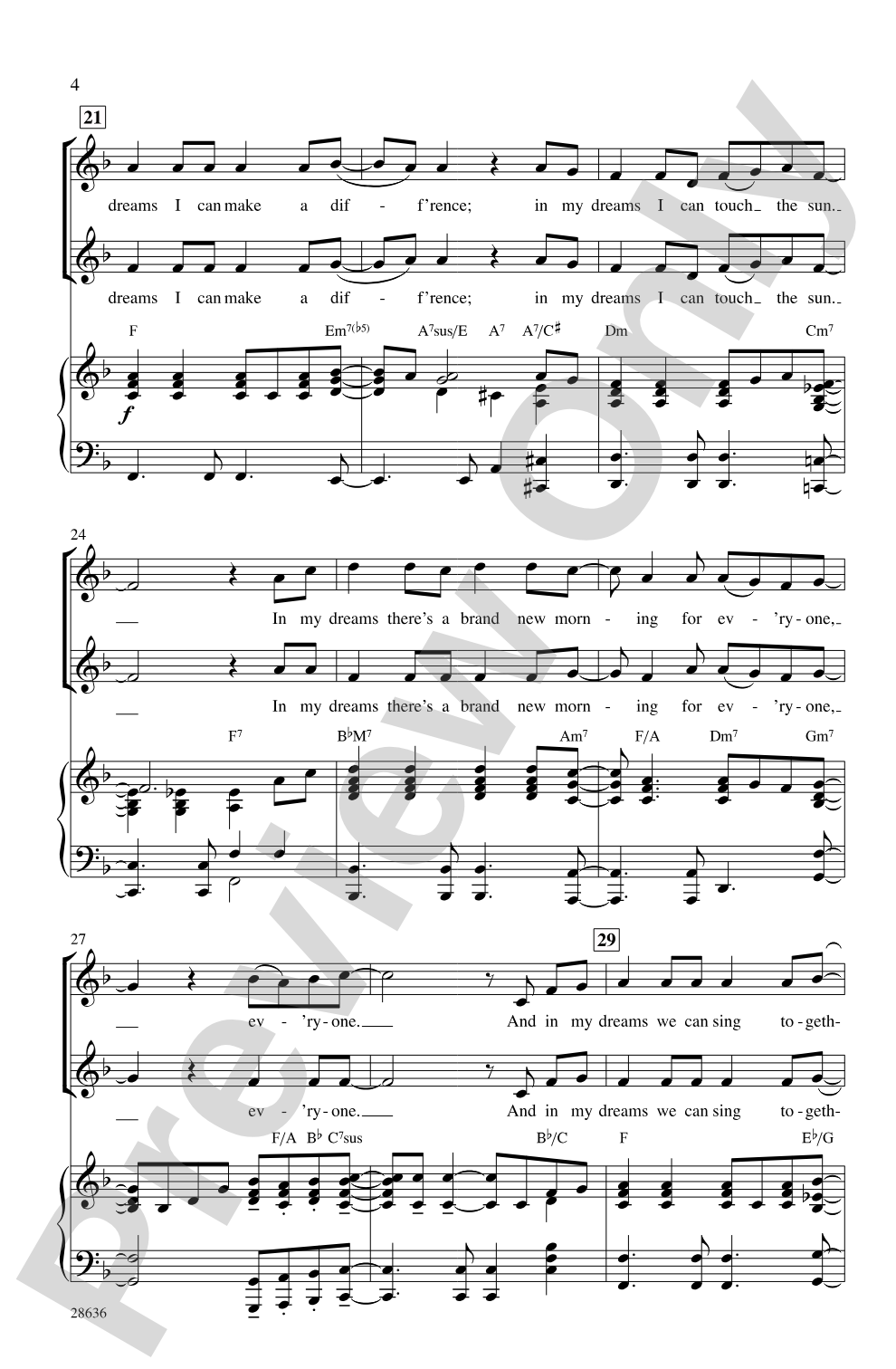 In My Dreams: 2-Part Choral Octavo