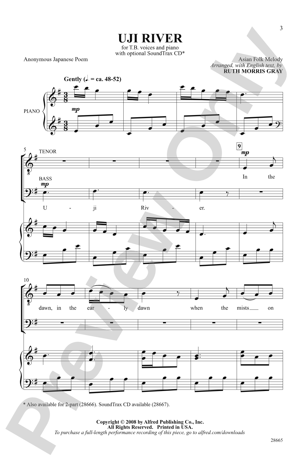 Uji River: TB Choral Octavo