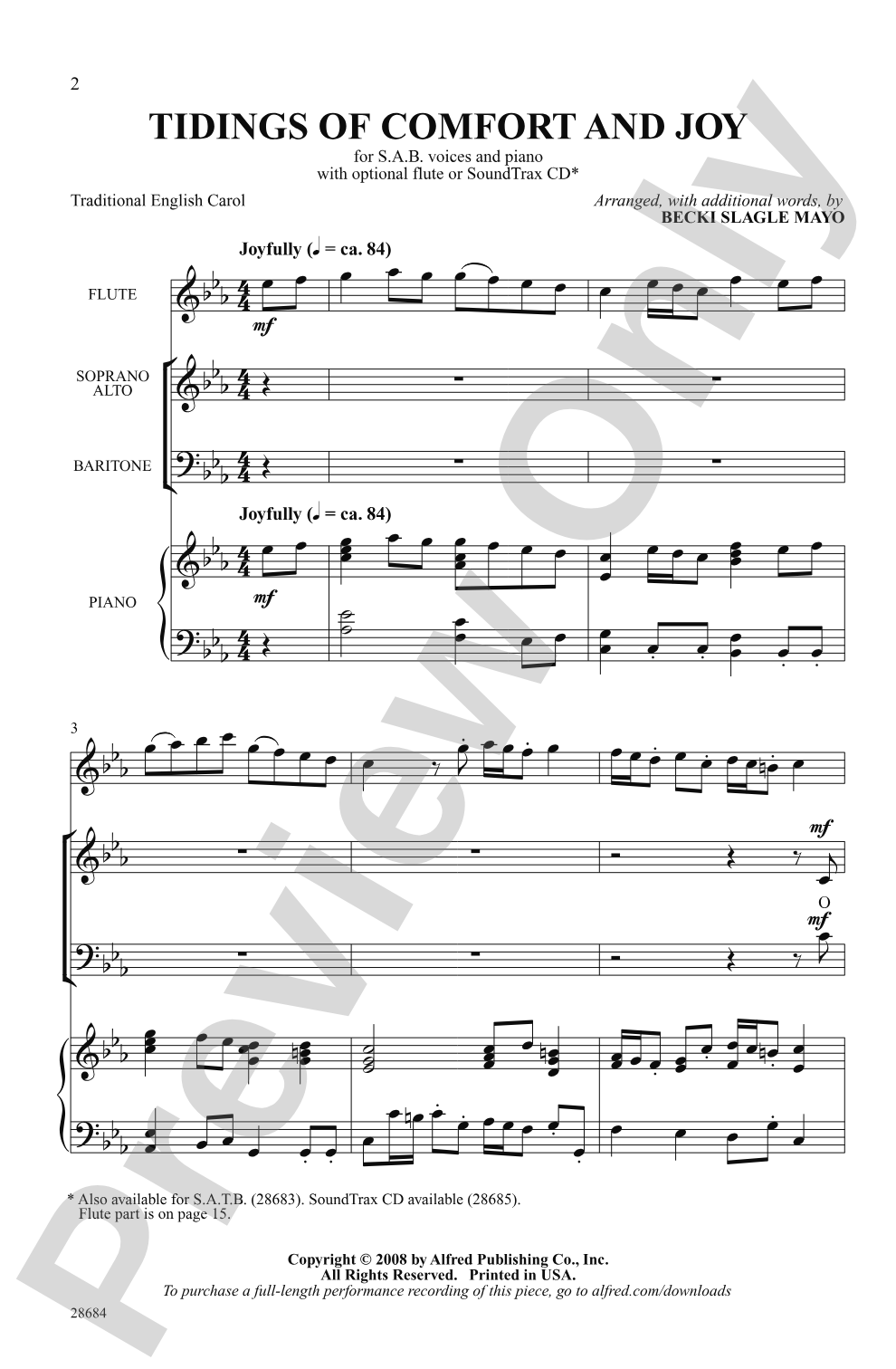 Tidings of Comfort and Joy: SAB Choral Octavo