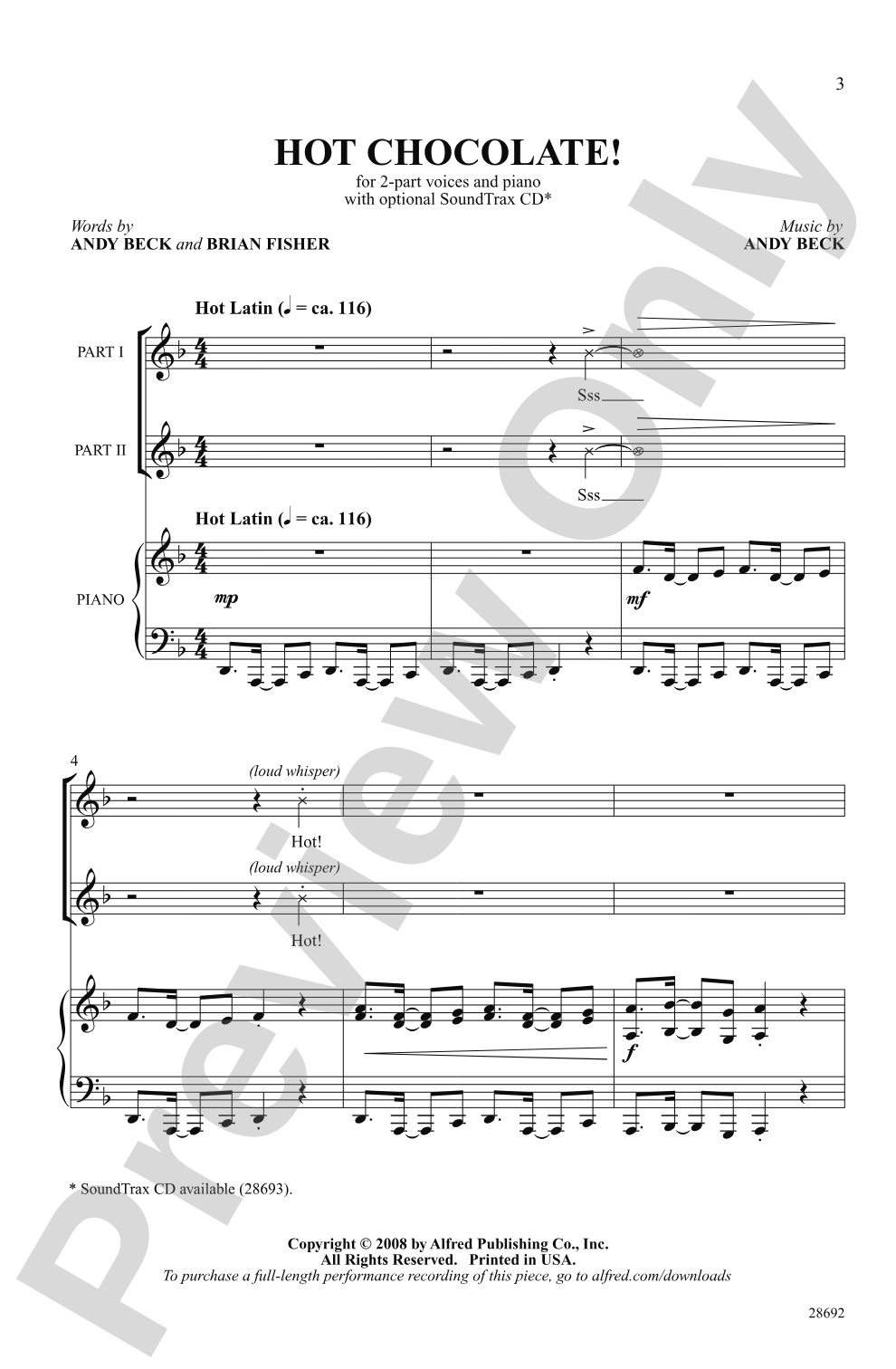 Hot Chocolate!: 2-Part Choral Octavo