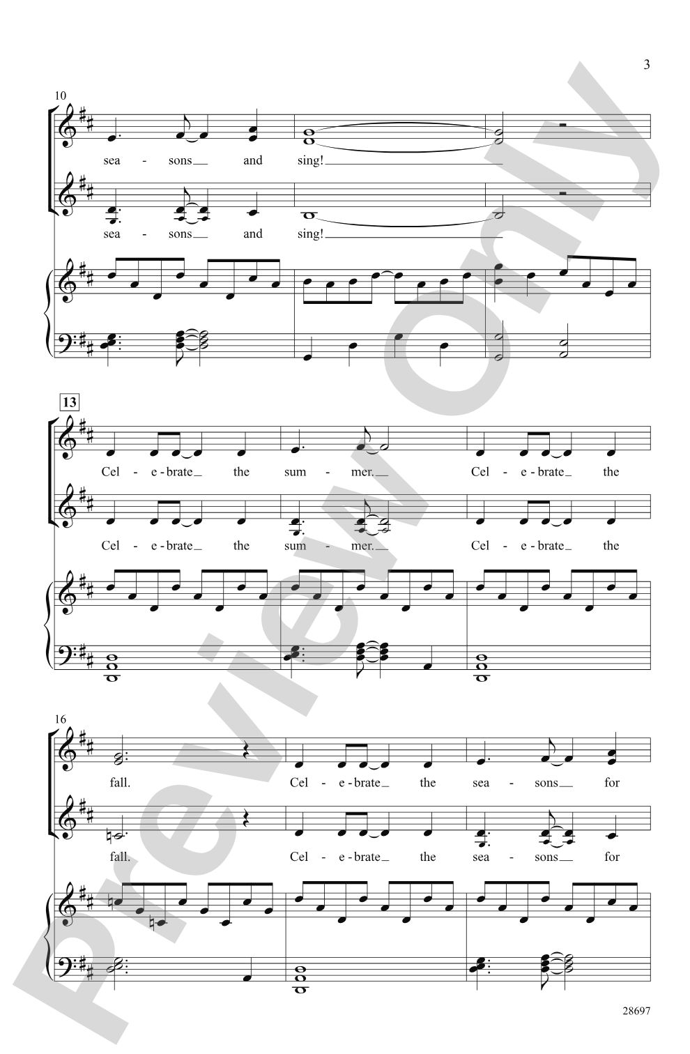 Celebrate the Seasons: SSAA Choral Octavo