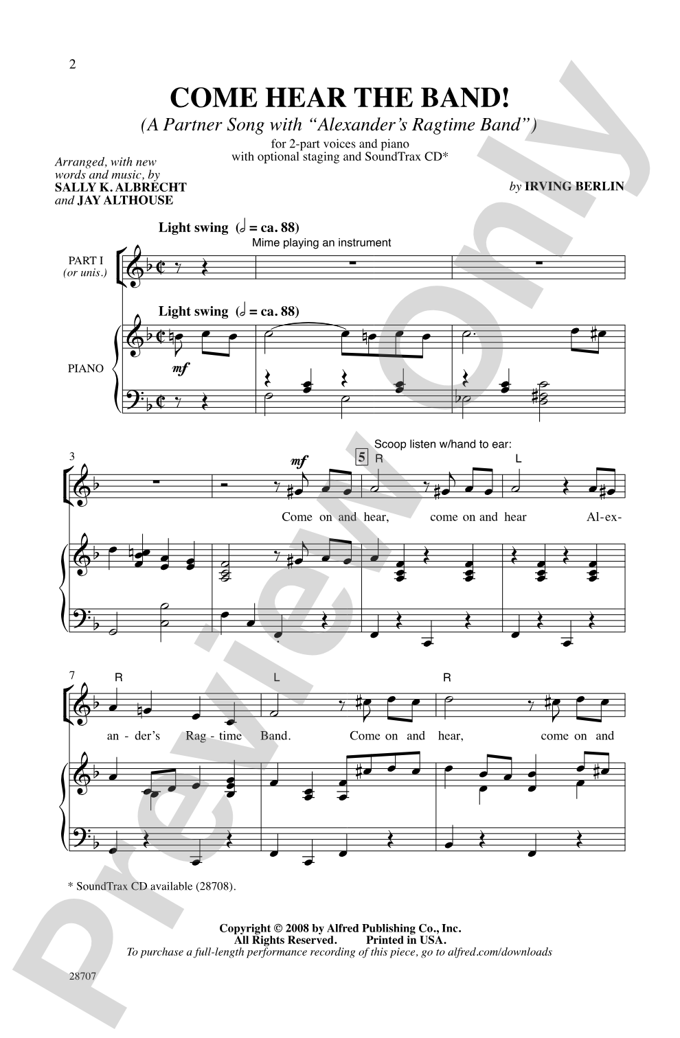 Come Hear the Band!: 2-Part Choral Octavo