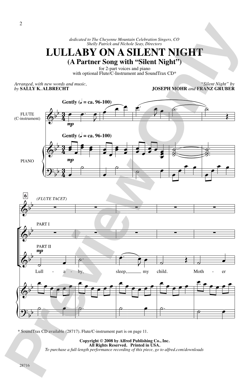 Lullaby on a Silent Night: 2-Part Choral Octavo