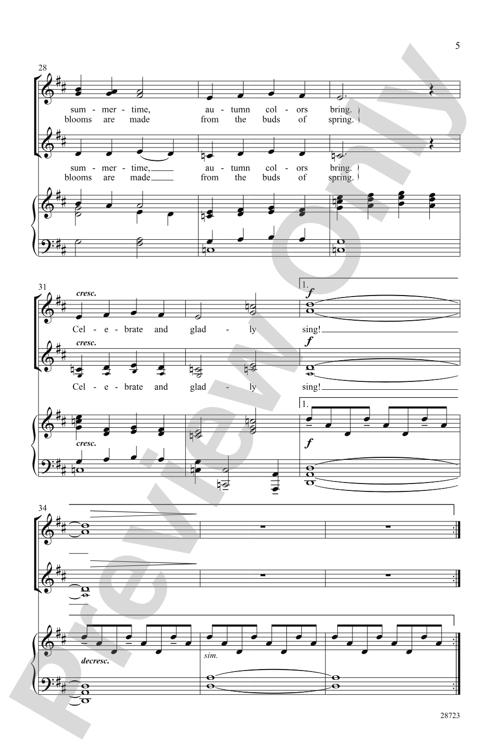 Seasons (A Choral Song Cycle): SSA Choral Octavo