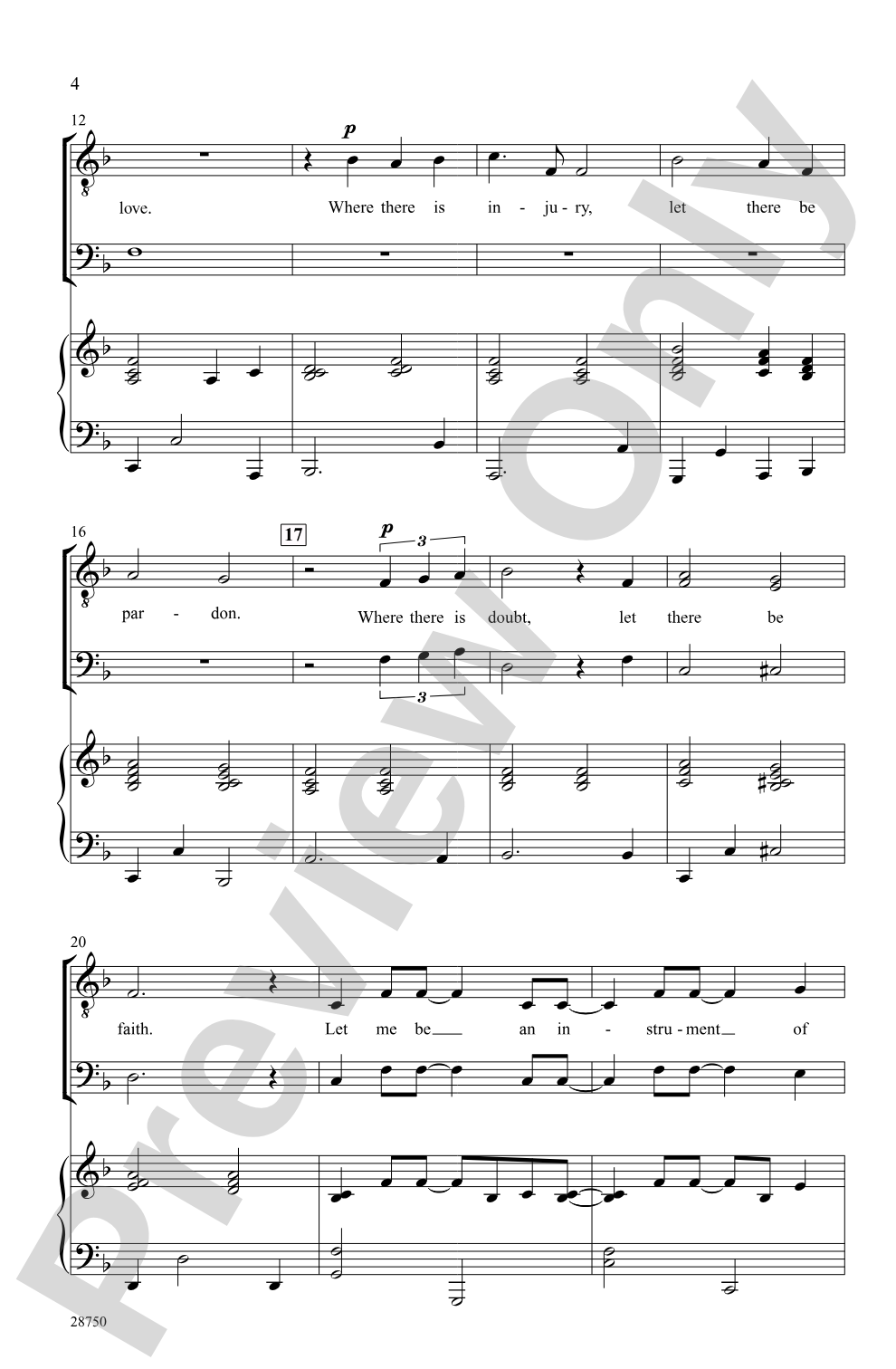 Instrument of Peace: TTBB Choral Octavo