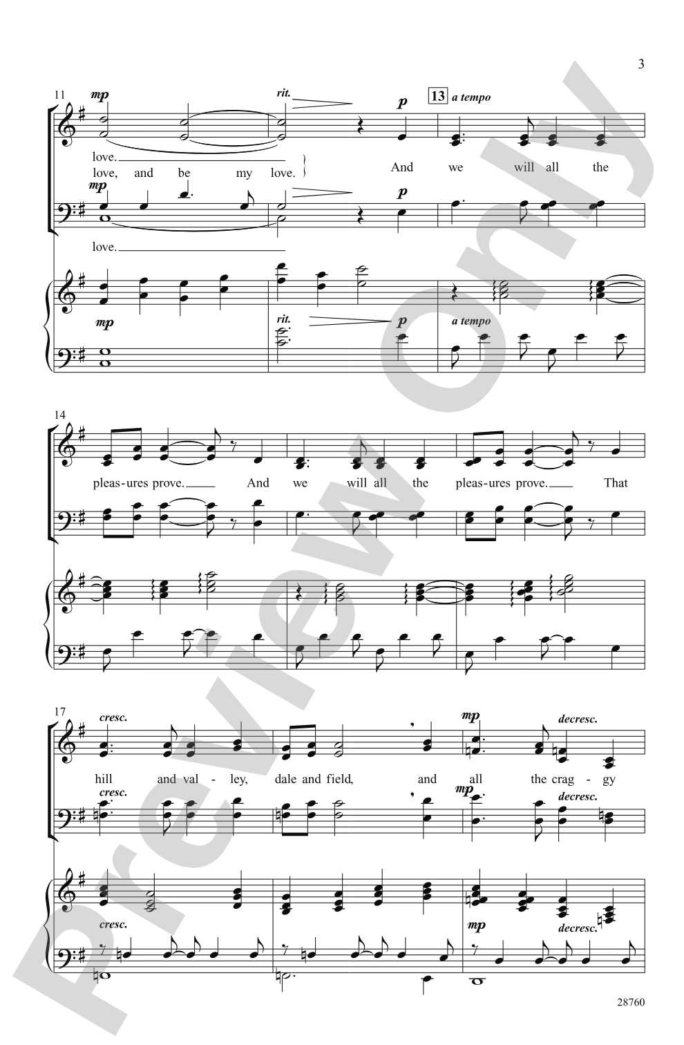 Come Live with Me and Be My Love: SATB Choral Octavo