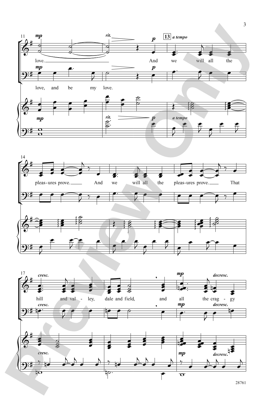 Come Live with Me and Be My Love: SSAB Choral Octavo