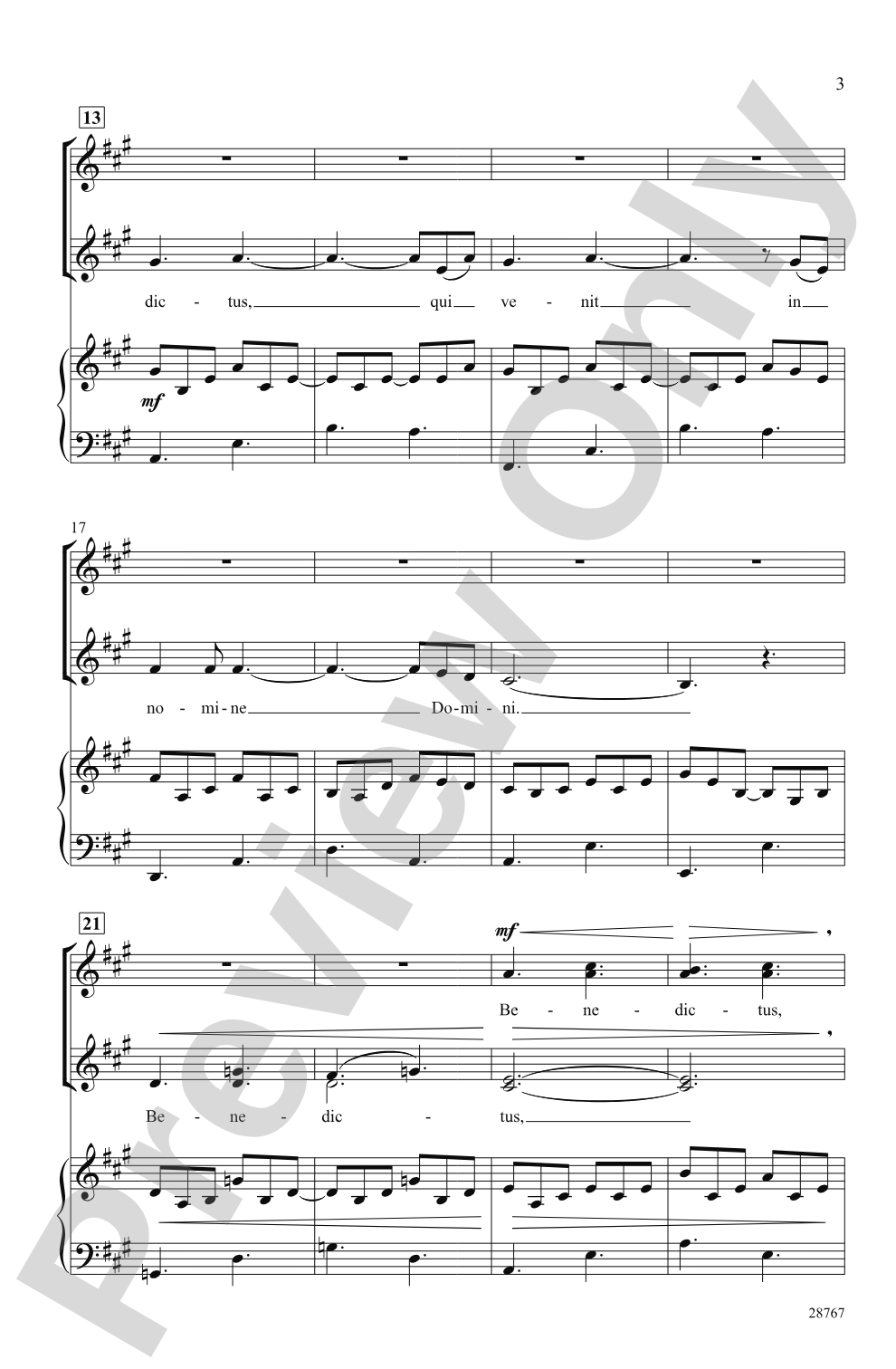 Benedictus: SSAA Choral Octavo