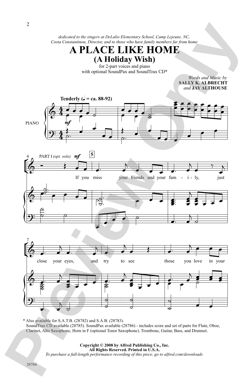A Place Like Home (A Holiday Wish): 2-Part Choral Octavo