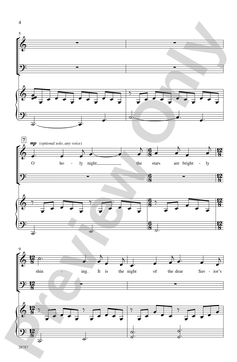 O Holy Night: SATB Choral Octavo