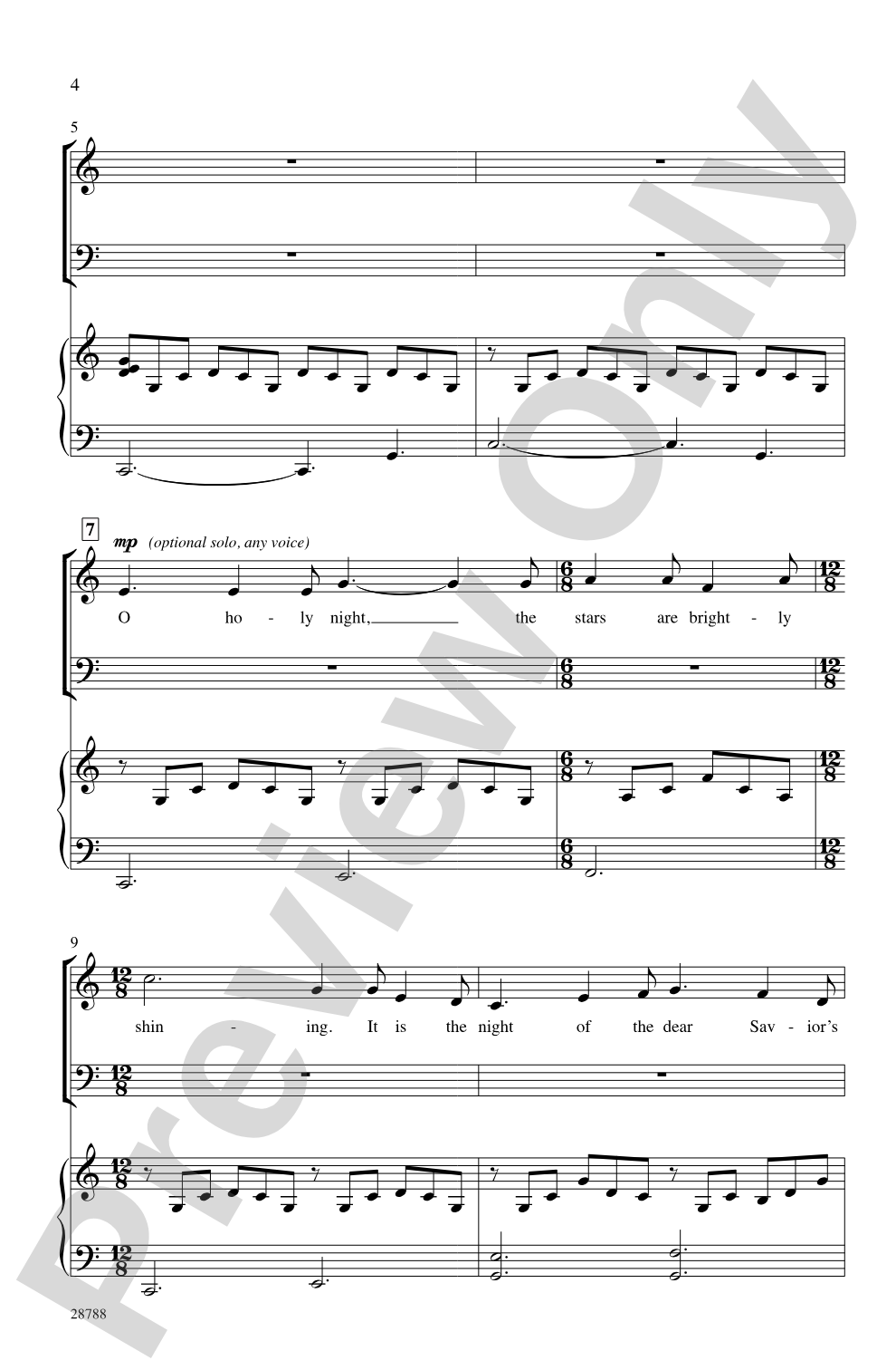 O Holy Night: SAB Choral Octavo