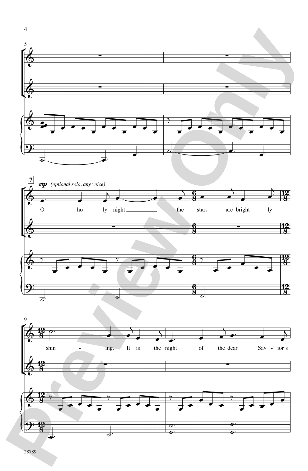 O Holy Night: SSAA Choral Octavo