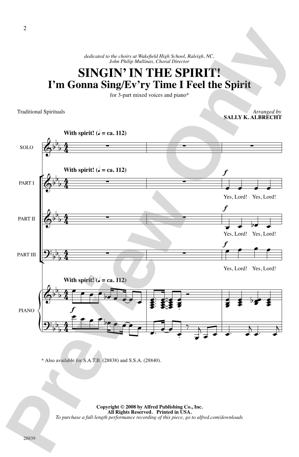 Singin' in the Spirit: 3-Part Mixed Choral Octavo
