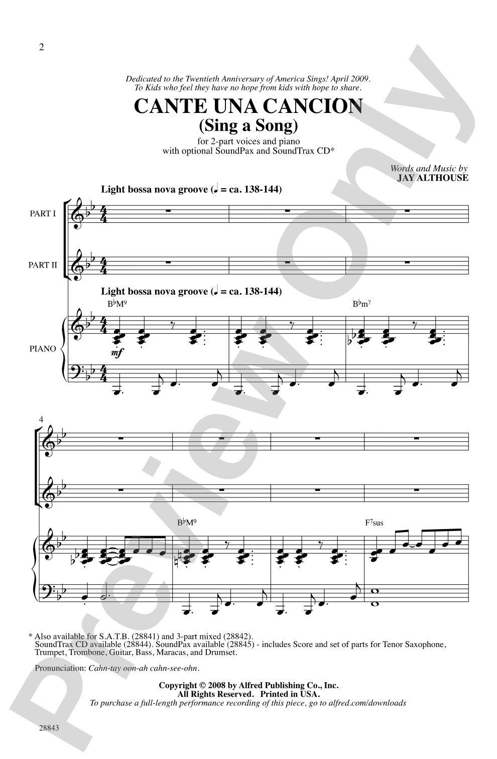 Cante una Cancion (Sing a Song): 2-Part Choral Octavo