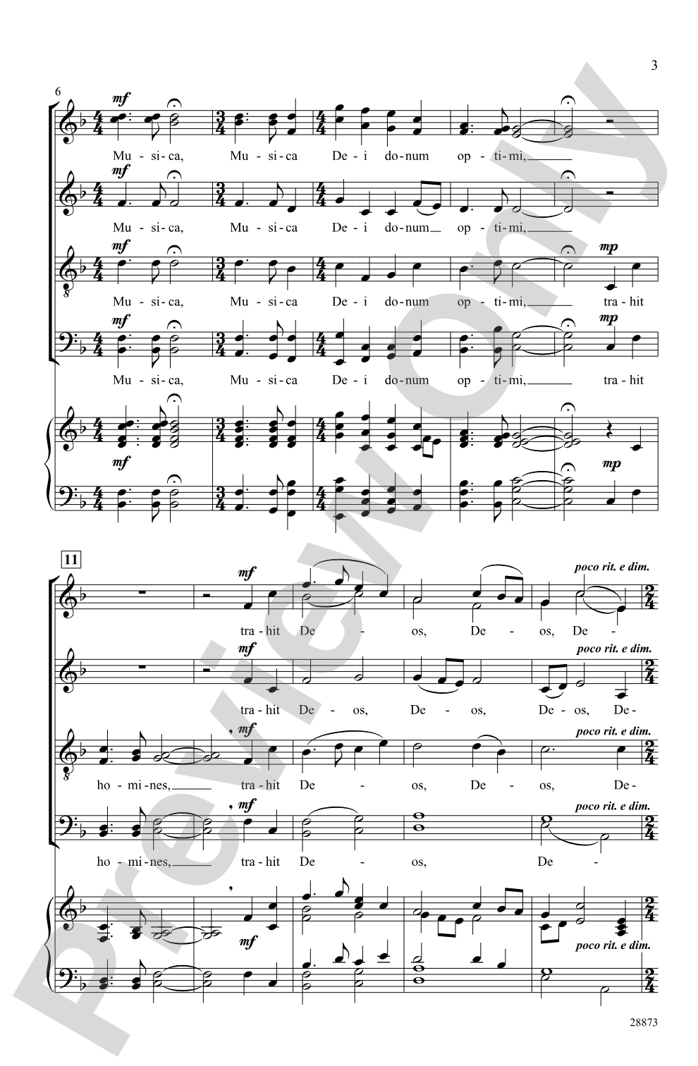 Musica: SATB <i>a cappella</i> Choral Octavo