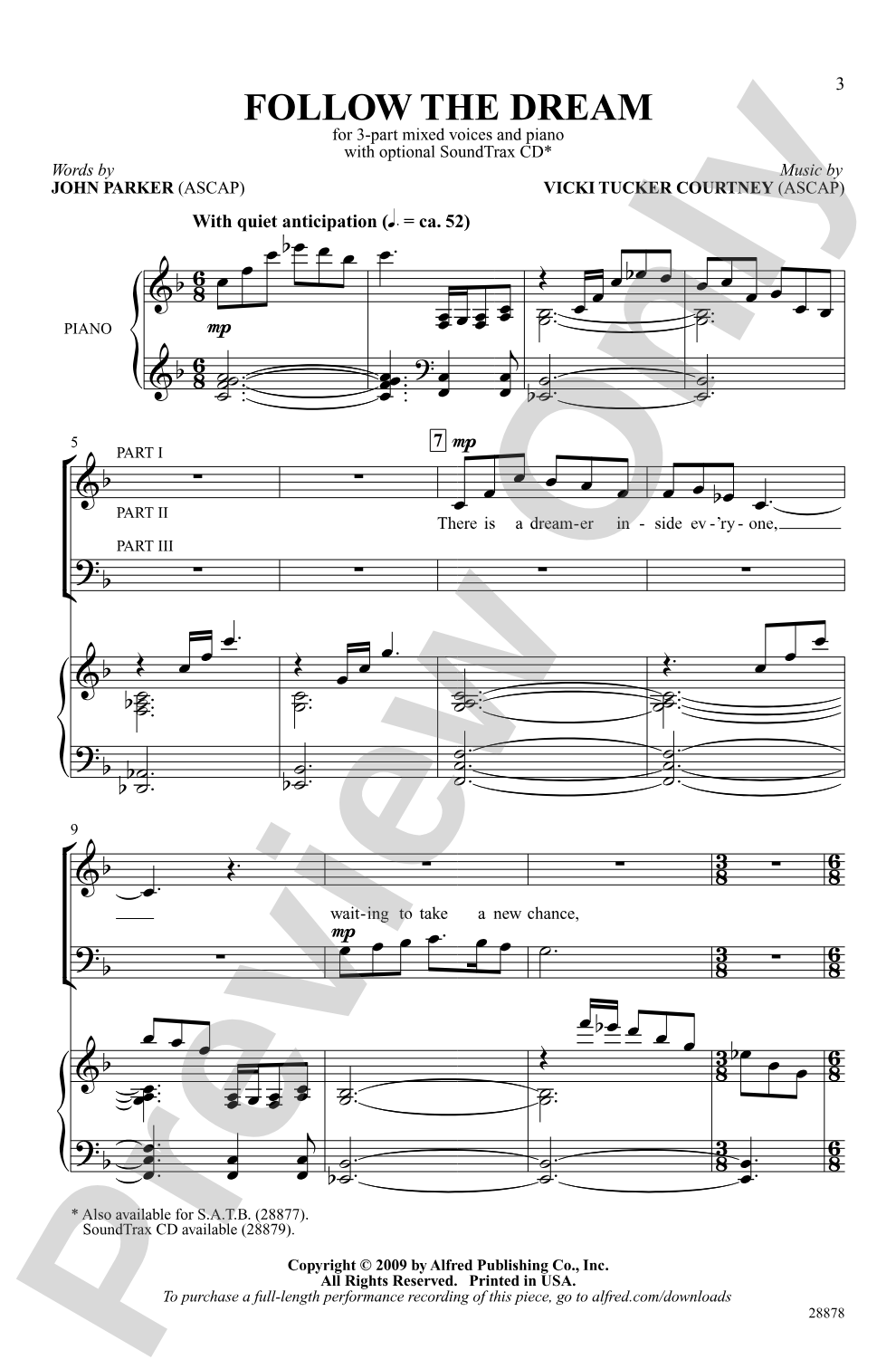 Follow the Dream: 3-Part Mixed Choral Octavo