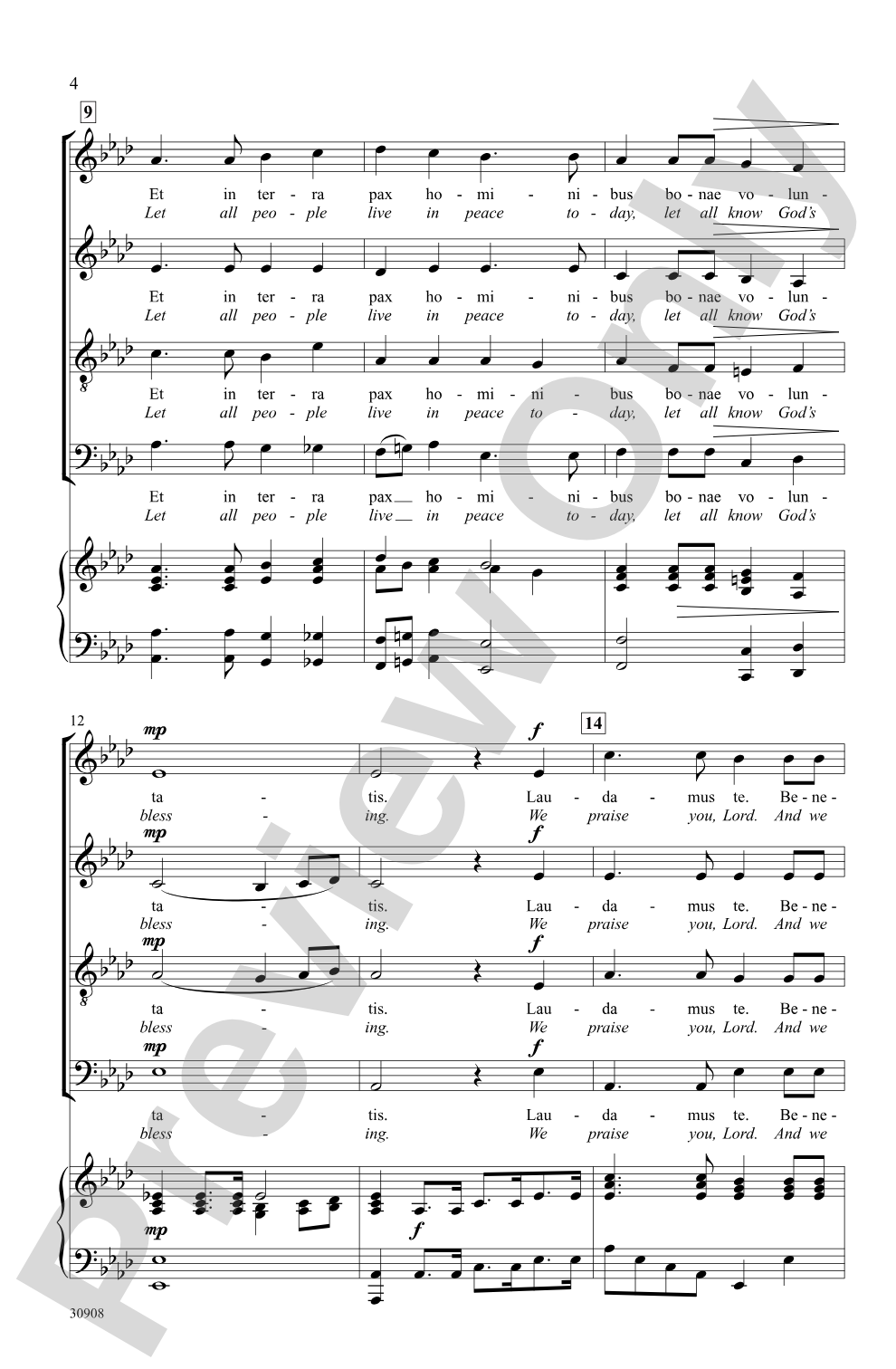 Gloria (from <i>Mass in B-flat</i>): SATB Choral Octavo