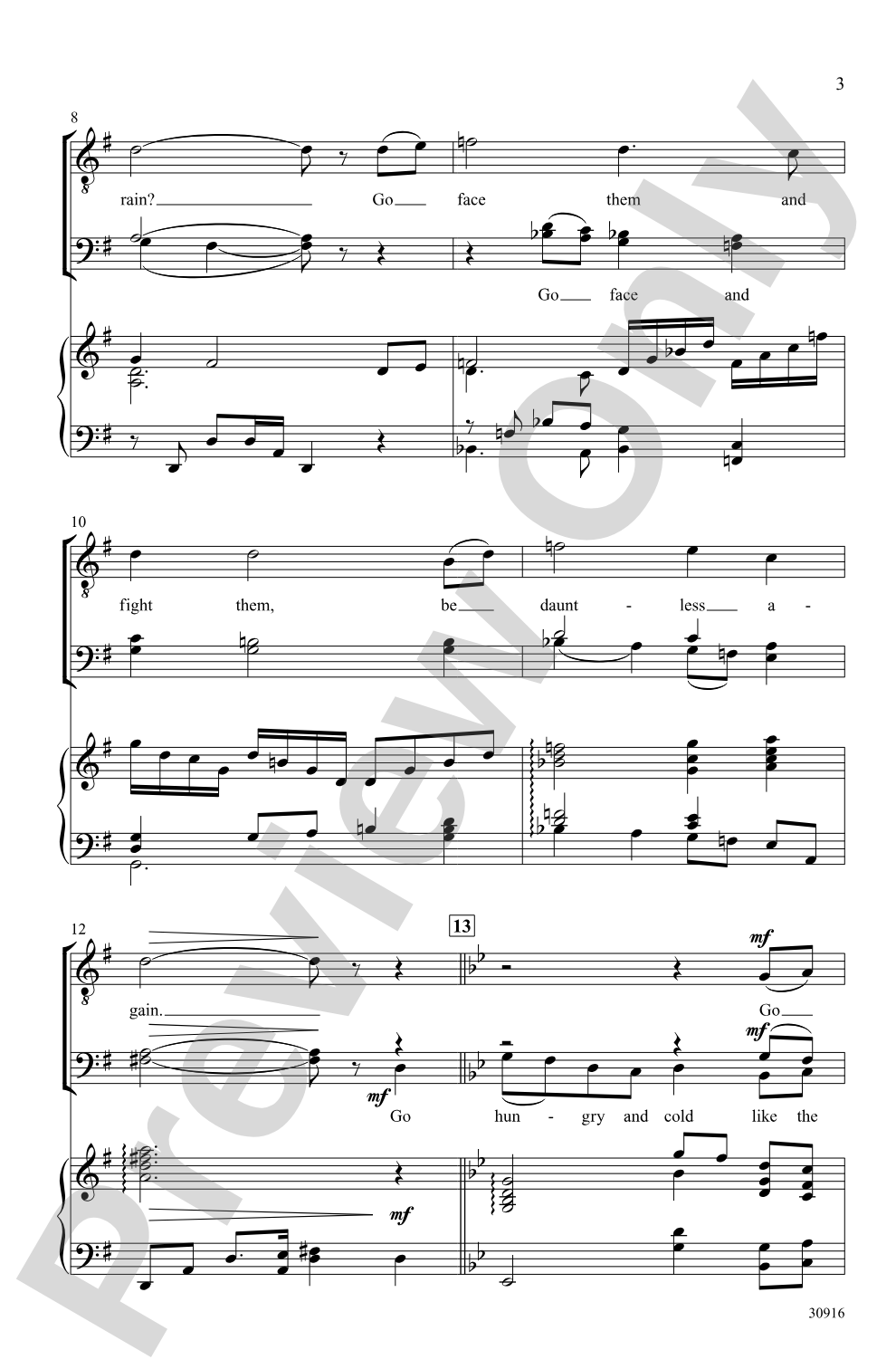 Do You Fear the Wind?: TBB Choral Octavo