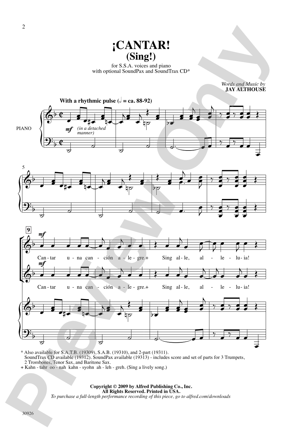 Cantar! (Sing): SSA Choral Octavo