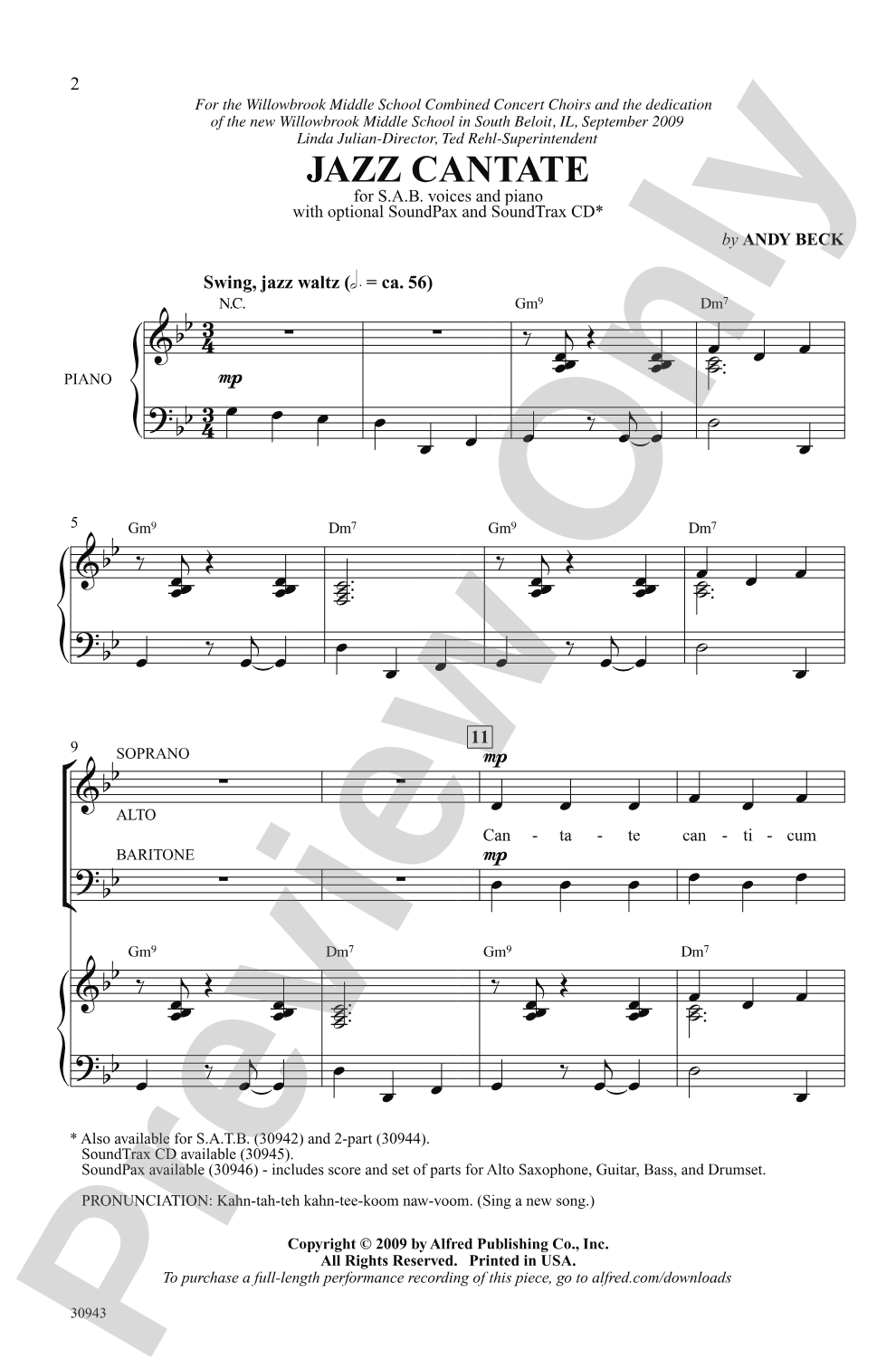 Jazz Cantate: SAB Choral Octavo