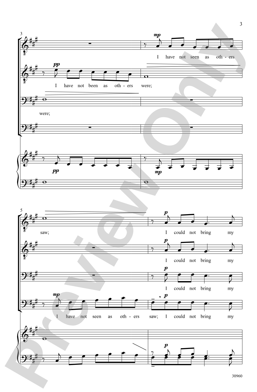 Demon in My View: TTBB, <i>a cappella</i> Choral Octavo