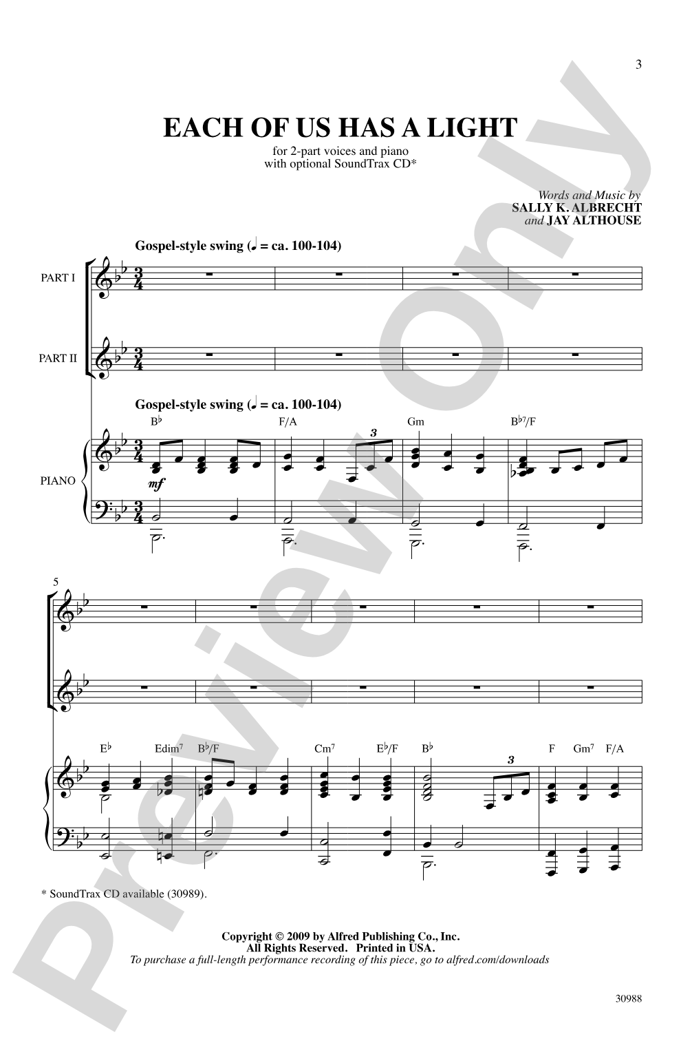 Each of Us Has a Light: 2-Part Choral Octavo
