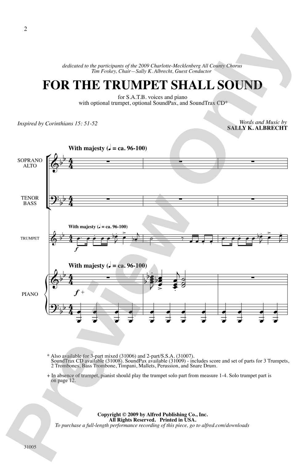 For the Trumpet Shall Sound: SATB Choral Octavo