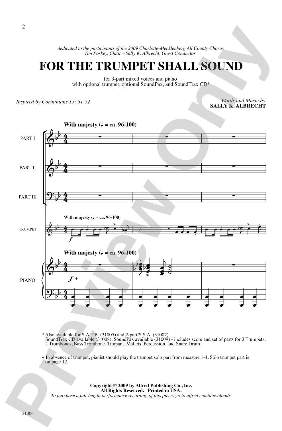 For the Trumpet Shall Sound: 3-Part Mixed Choral Octavo