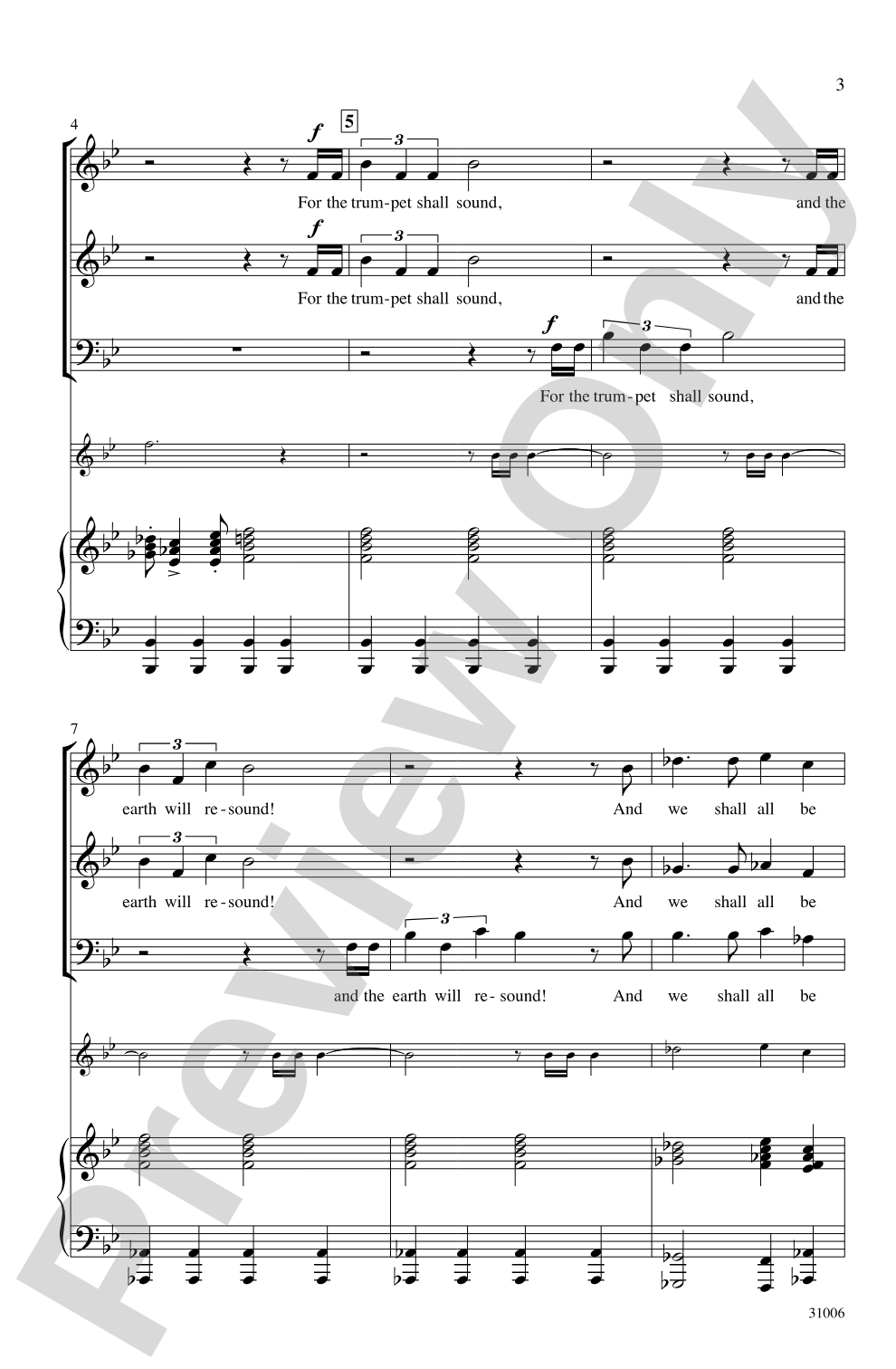 For the Trumpet Shall Sound: 3-Part Mixed Choral Octavo