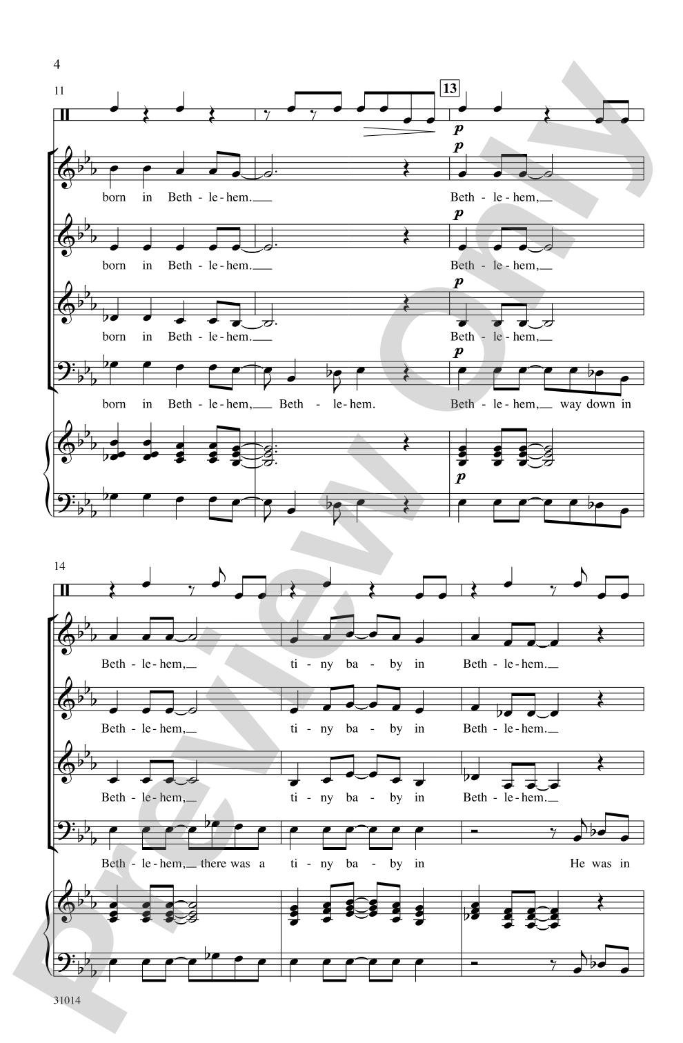 Bethlehem, Bethlehem: SSAB <i>a cappella</i> Choral Octavo